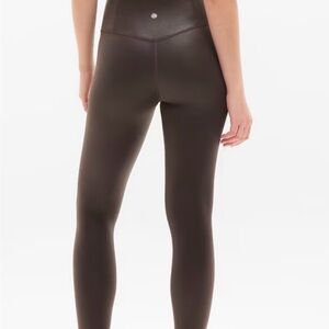 Athleta Elation High Rise Black Matte Foil Shine Legging Large